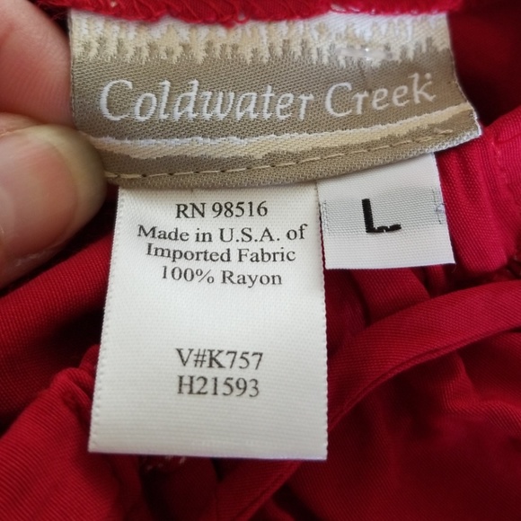 COLDWATER CREEK ▪ Maxi wrap skirt, scarlet, EUC - Picture 6 of 8